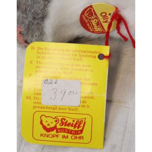 Vtg Steiff Baby Seal Olly Plush Forever Yours Stuffed Animal Oily Small Grey - Picture 8 of 9